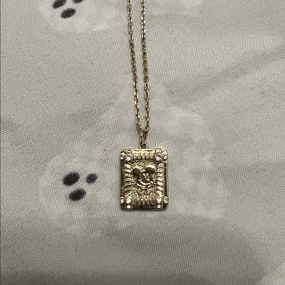 Gold Mickey Mouse Pendant Necklace